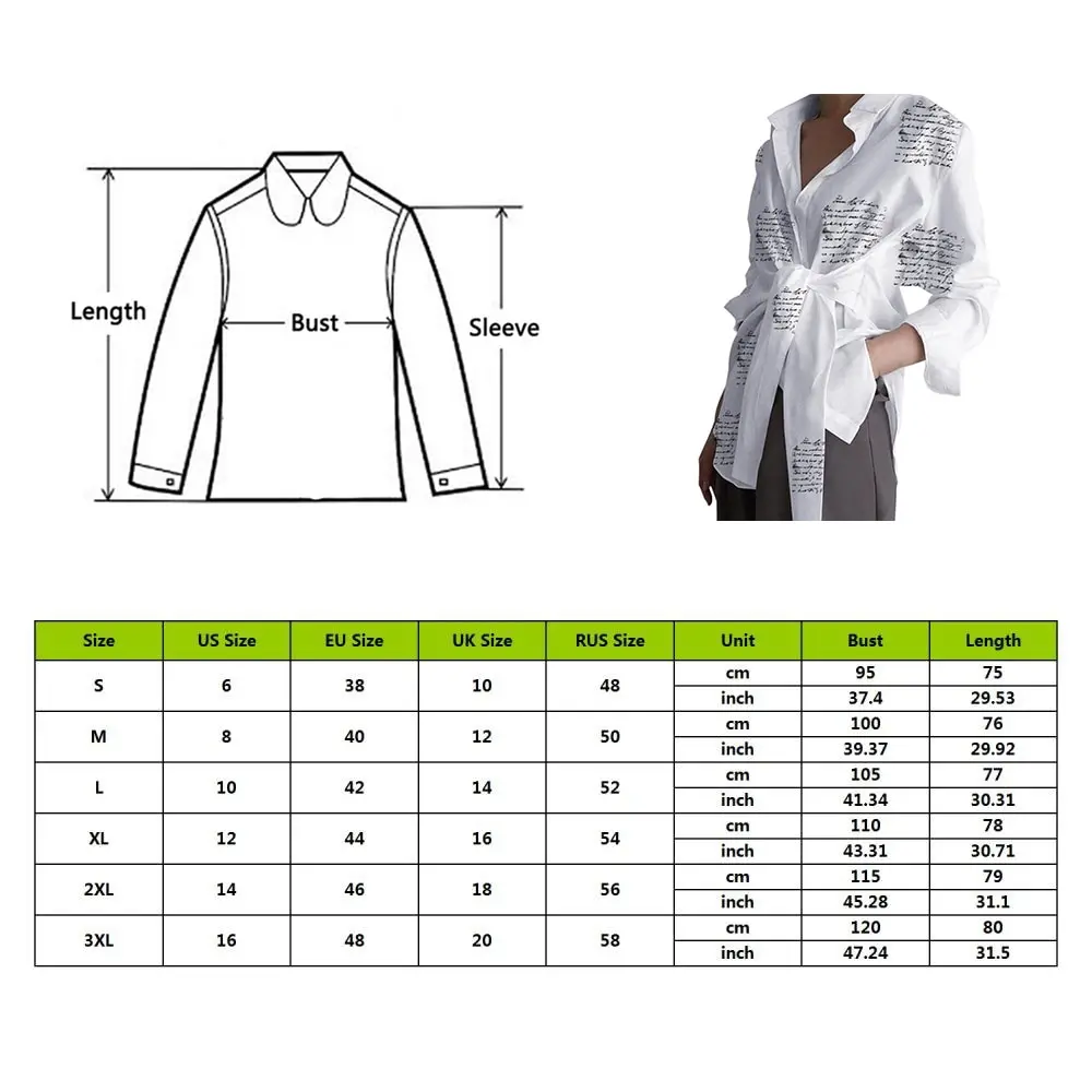 

Fashion Women Long Sleeve Blouse Casual Lace Up Shirts Lapel Neck OL Asymmetric Tops Spring Blusas Femininas