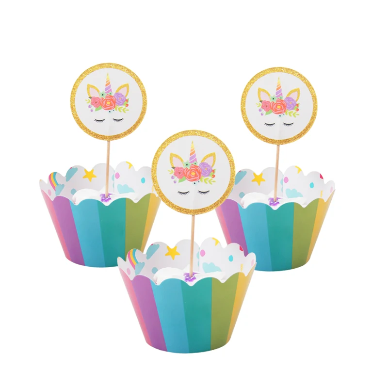 Cake Wrapper 12set 1 шт. Розовый Единорог мультфильм бумажная Складная пиньята вечерние игрушки игры бинго Девочка Дети День рождения/фестиваль украшения сувениры 49*27 см - Цвет: Cake Wrapper 12set