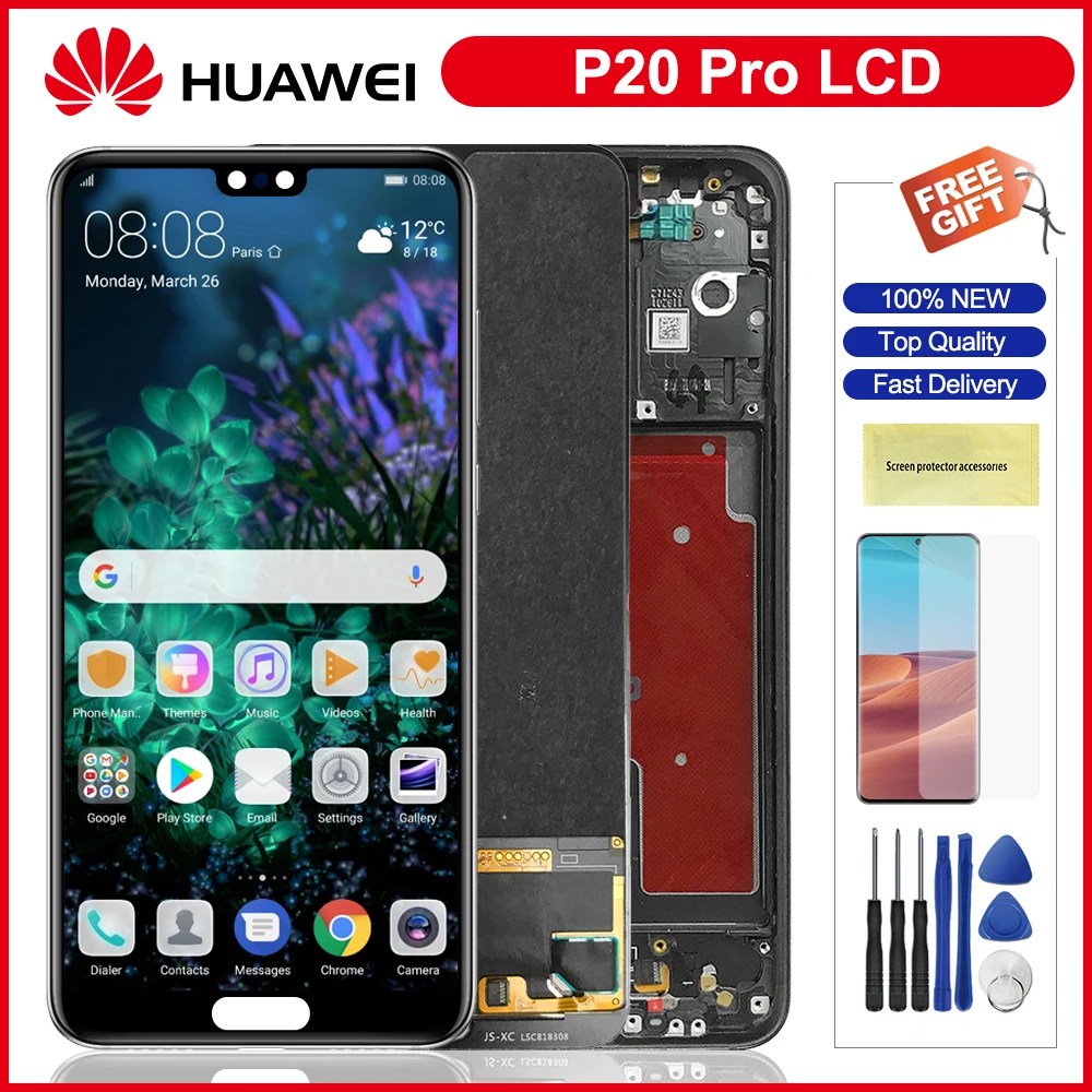 Оригинальный ЖК дисплей для Huawei P20 Pro сенсорный экран дигитайзер собраний P20Pro CLT
