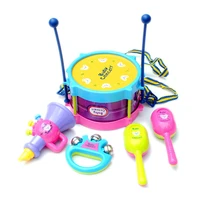 5pcs educational baby kids roll drum musical instruments band kit children rattles bell toy baby sand hammer kids gift set