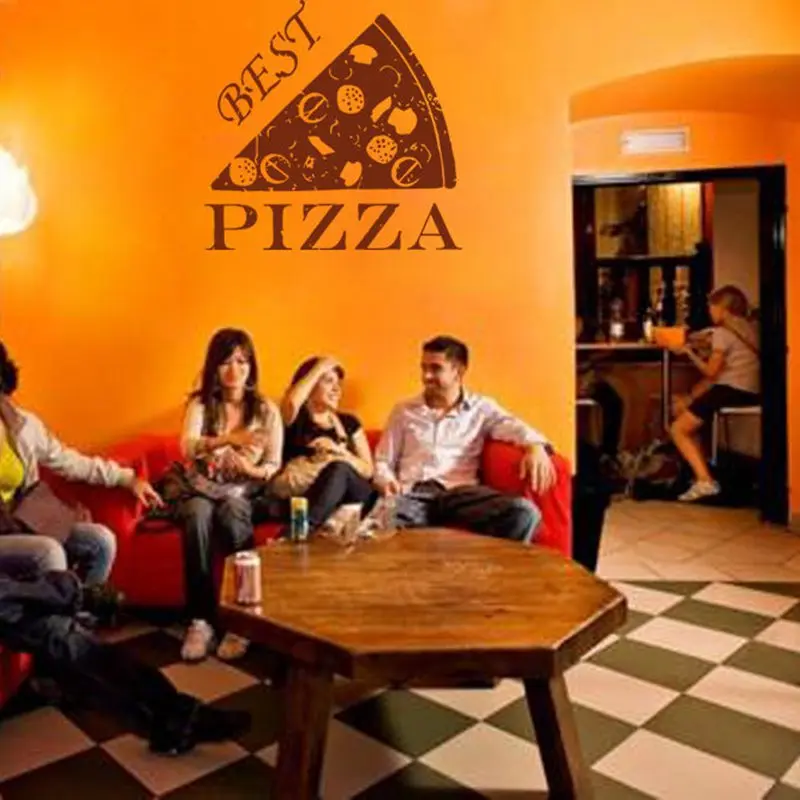 

Kitchen Pizza Decal Restaurant Sticker Posters Vinyl Wall Decals Pegatina Quadro Parede Decor Mural Pizza Sticker