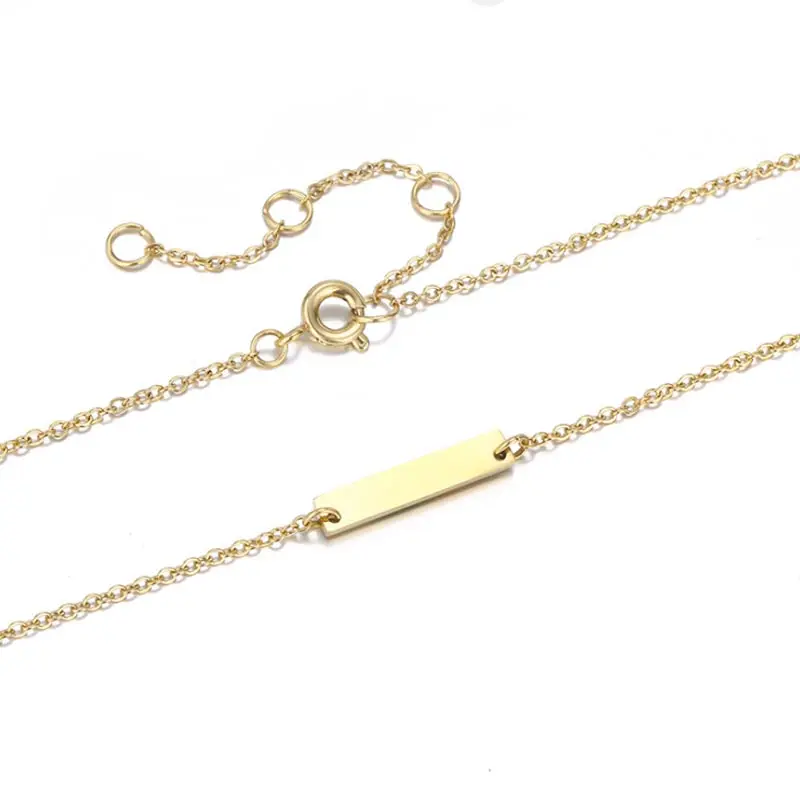 Gold Color F.I.N.S минималистичное ожерелье Чокеры для женщин из нержавеющей стали ожерелье изящный золотой цвет бар ключицы цепь Женское Ожерелье - Окраска металла: Gold Color