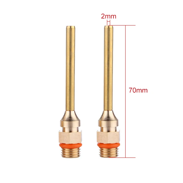 70mm-2.0mm-2P 2 шт./лот термоплавкий клеевой пистолет, насадка из чистой меди, маленький, длинный, короткий, большой, 2,0x70 мм, 3,0x50 мм, 2,0x50 мм, клеевой пистолет, аксессуары - Цвет: 70mm-2.0mm-2P
