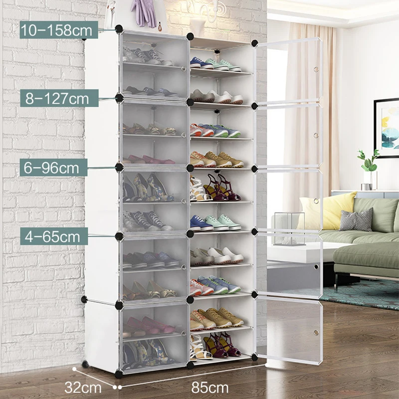 Double-row Shoe Rack Home Dustproof Modular Closet Furniture Shoes Cabinet Door Space-saving Shoe Organizer Keep Room Neat