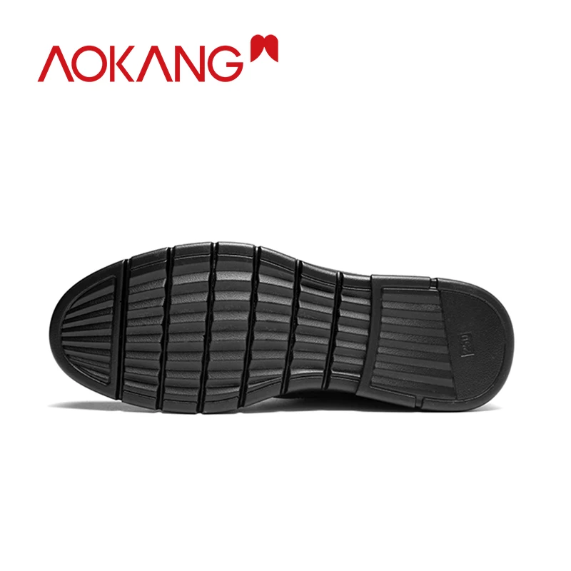 AOKANG/2019 г. зимние ботинки Мужская обувь из натуральной кожи короткая плюшевая
