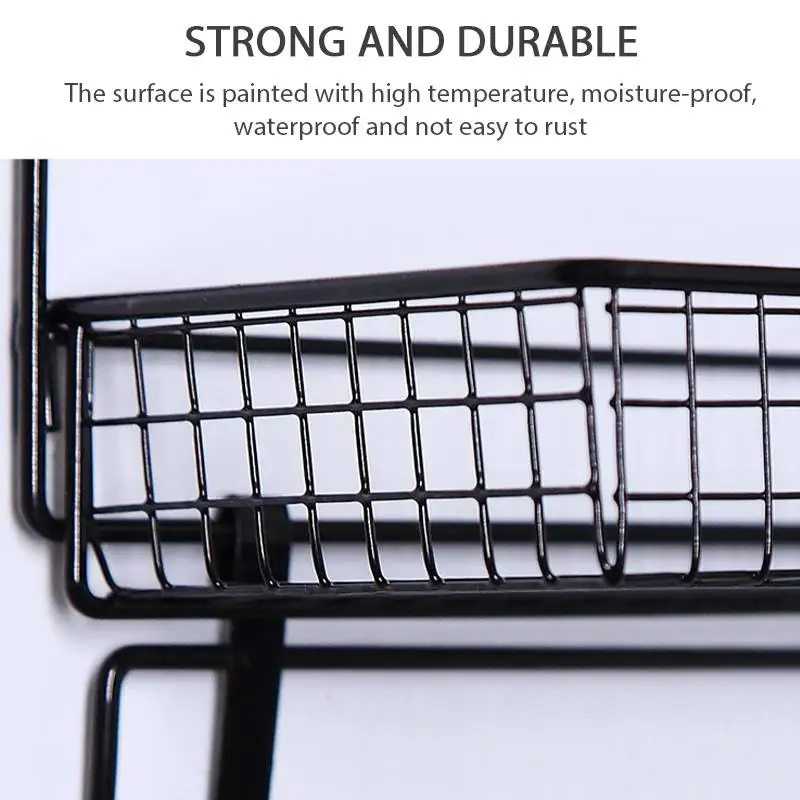 

3 Layers Stainless Steel Holder Shelf Wall-hung Storage Shelf Strong Hanging Basket Metal Rack Hanger