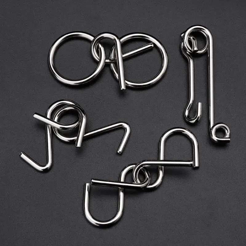 28pcs Metal Wire Puzzle Set Brain Teaser IQ Test Game Unlock Interlock Fidget Toy Kids Adults Challenge Gift | Игрушки и хобби