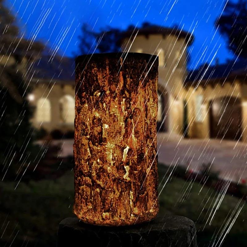 

LED Garden Solar Lights IP65 Waterproof Light Control Wooden Solar Trees Lantern for Garden Lawn Patio Yard