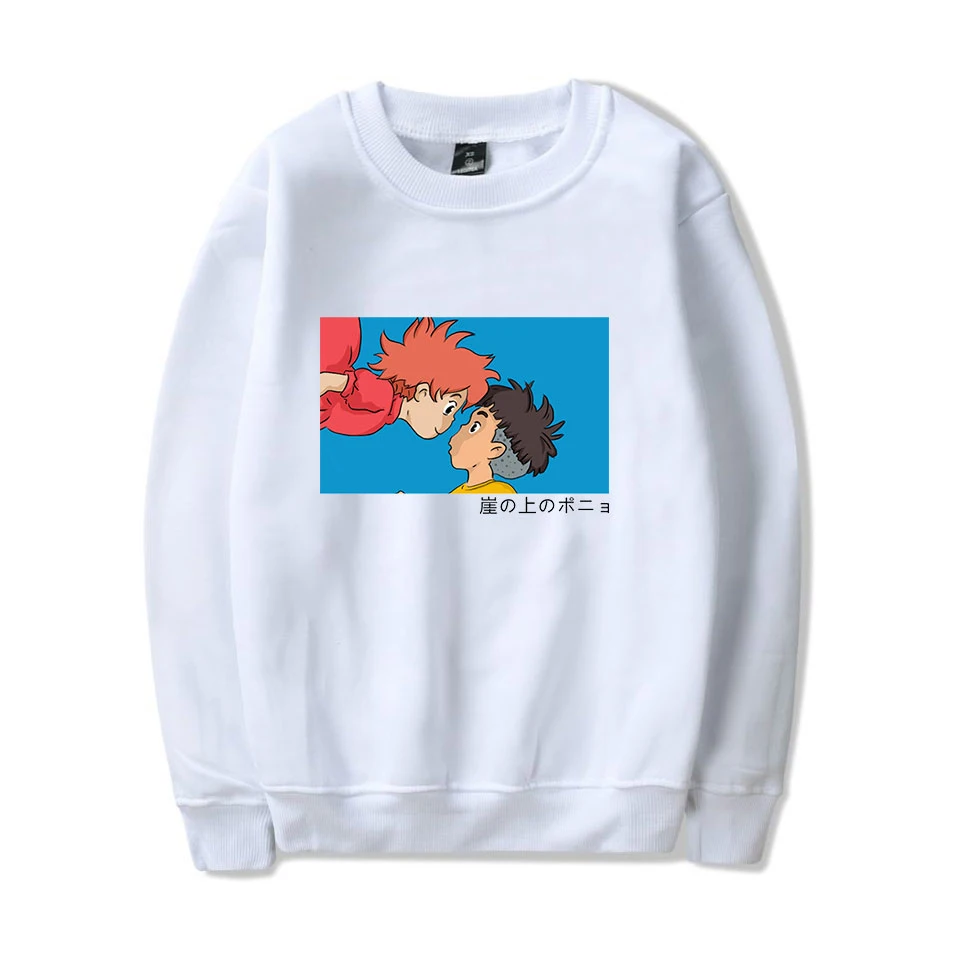 

Ponyo On The Cliff Sweatshirt Men Women Casual Sweatshirt Anime Printing Harajuku Hoodies Autumn Fashion Warm Crewneck Pullovers