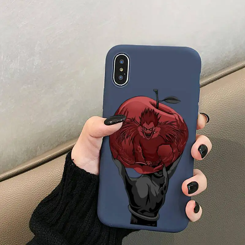 anime death note phone case for iphone 12 mini 11 pro xs max x xr 7 8 6 plus candy color blue soft silicone cover free global shipping