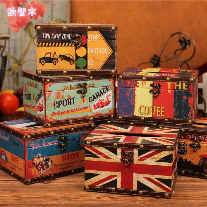 Ретро держатель для салфеток креативный контейнер железная коробка домашний