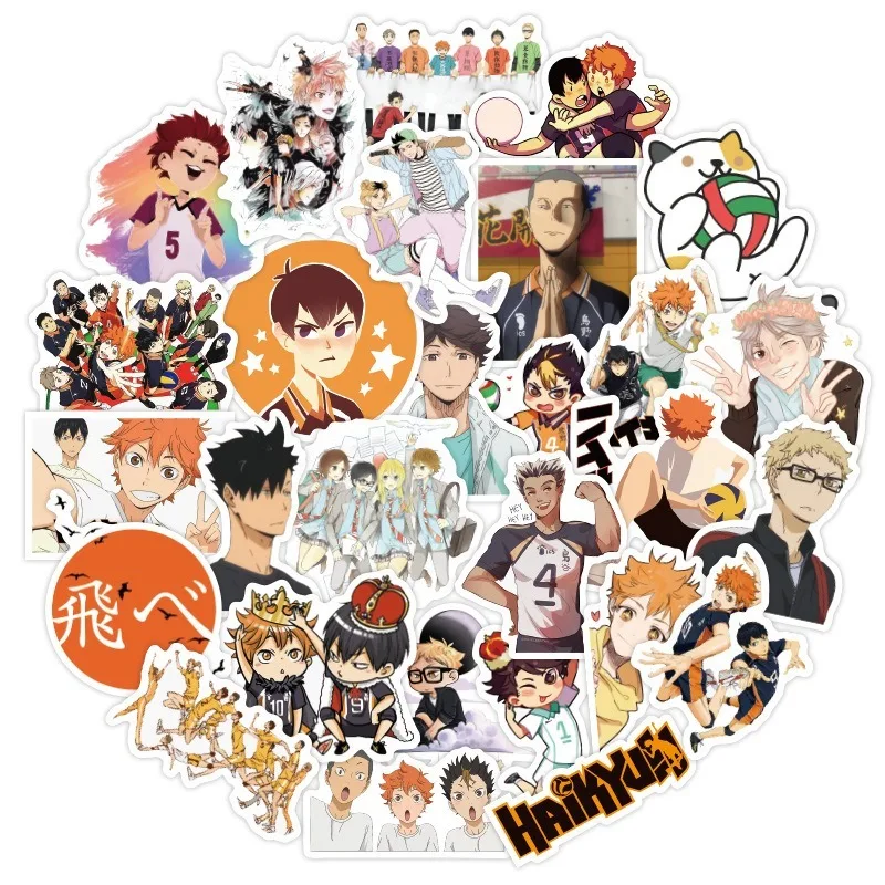 50 шт./компл. Haikyuu стикер с японским аниме волейбол для наклейки на гитару чемодан