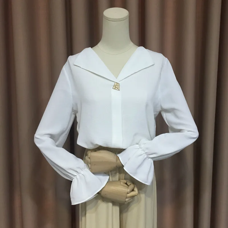 Большая распродажа женские модные рубашки на одной пуговице отложной воротник