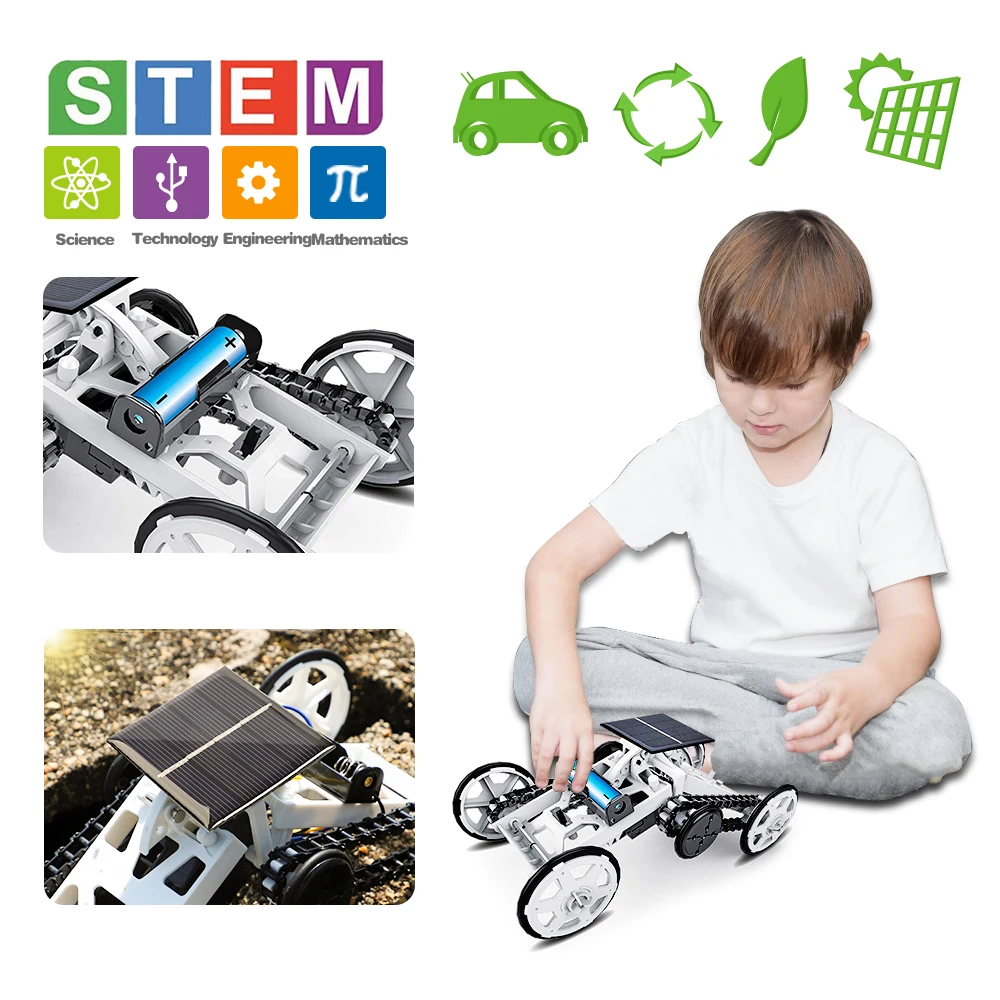 Solar Energy Vehicle Car STEM DIY Climb Robot Educational Toy Set Technology Experiment Powerm Assembly Kit Toys for Kids | Игрушки и