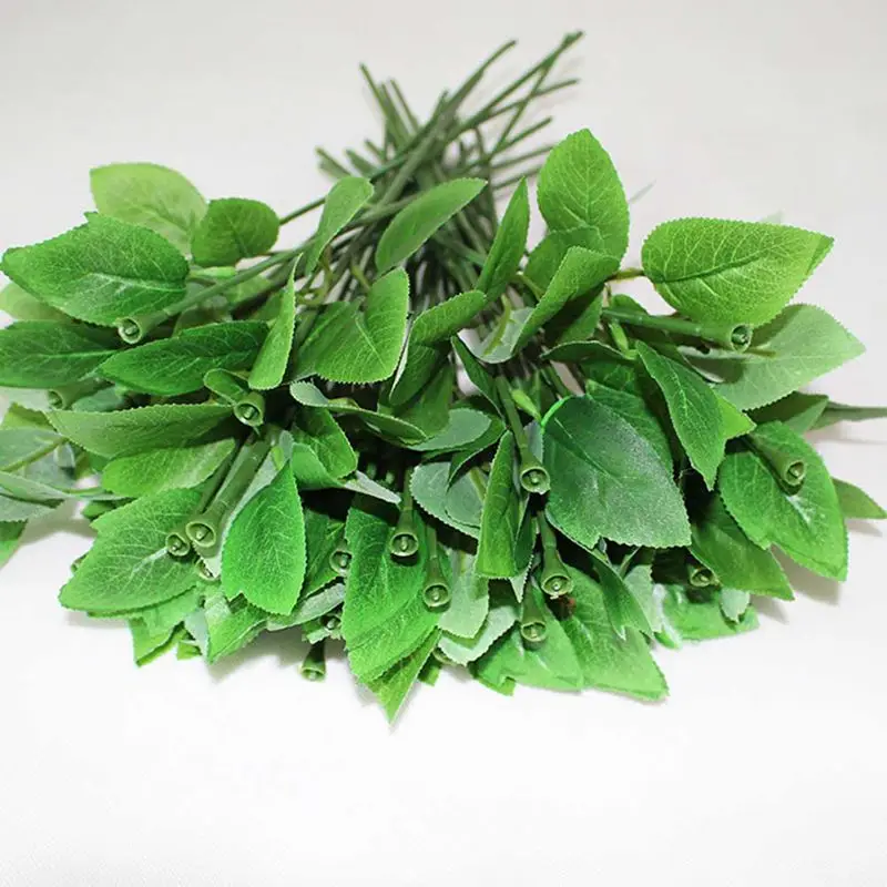 CSS 50 шт. искусственный цветок Роза стебли для Diy ручной работы букет листья Вену