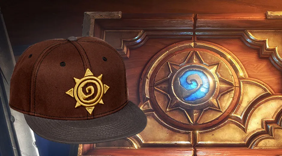 Hearthstone Logo 3D Embroidery Adjustable Hat Dark Brown Hip-hop Flat Baseball Cap