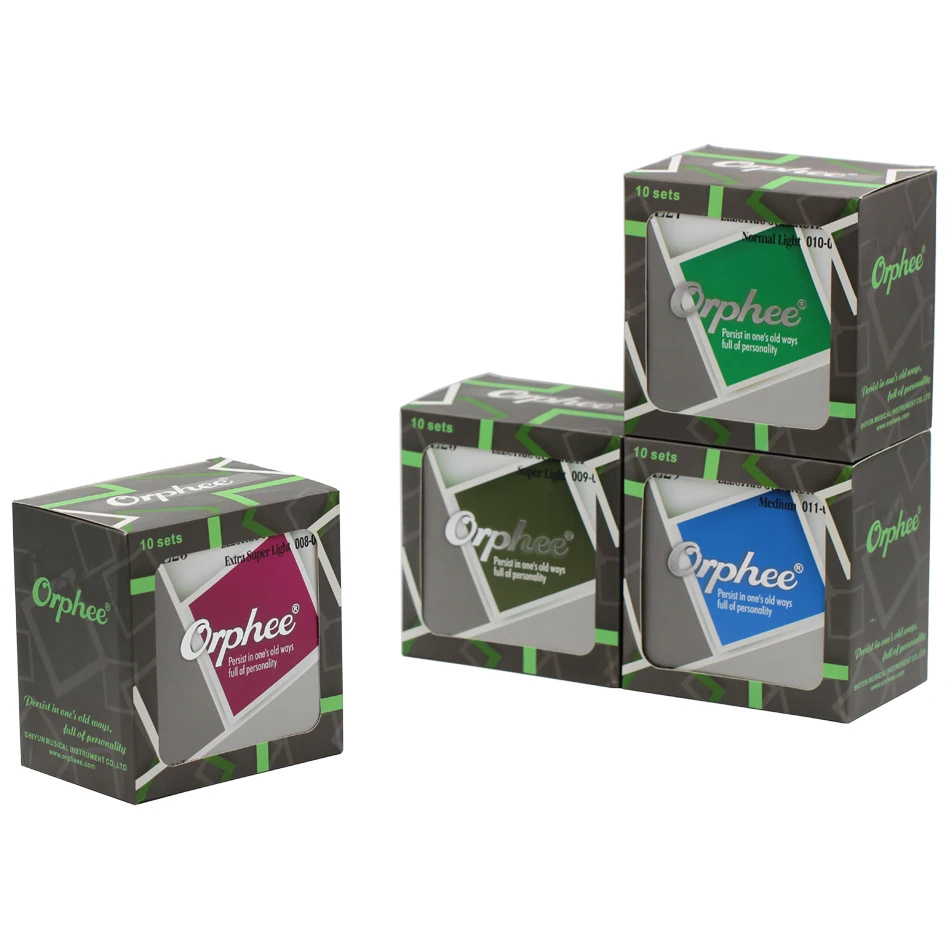 orphee hohe qualität elektrische gitarre saiten vollen satz nickel legierung hexagon core medium super licht extra licht bunte ende ball free glo