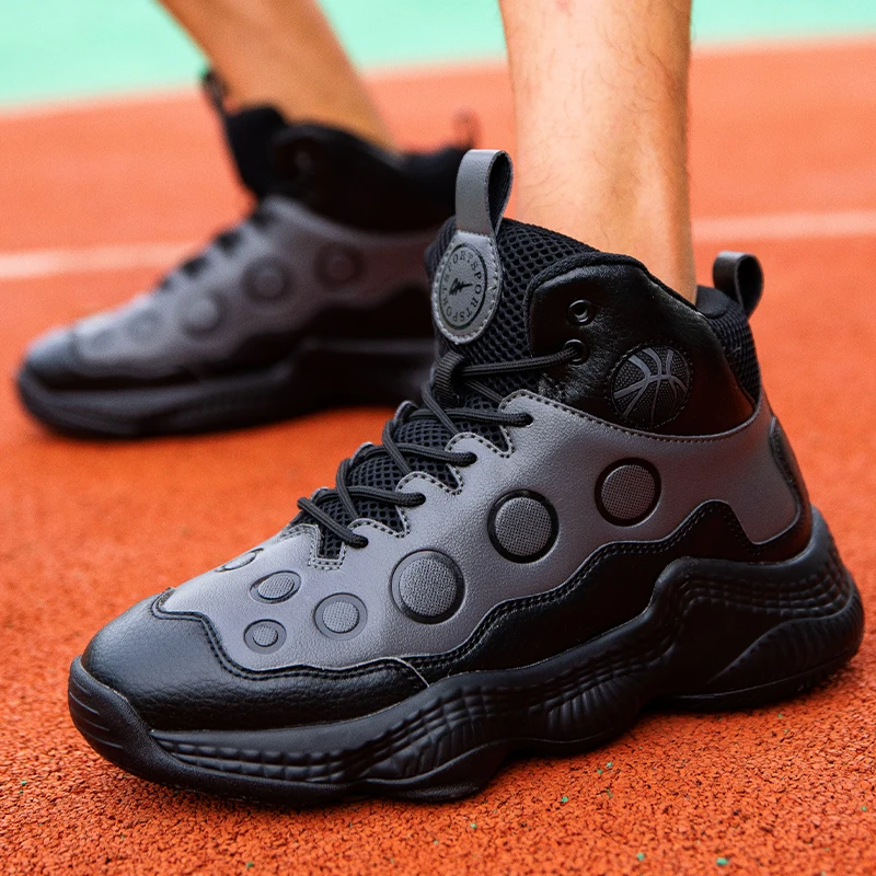

Hot Sale Basketball Trainers For Boy Leather Gym Basketball Boots Men Anti-Slip Men Sport Trainers Brand Youth Basketball Shoes