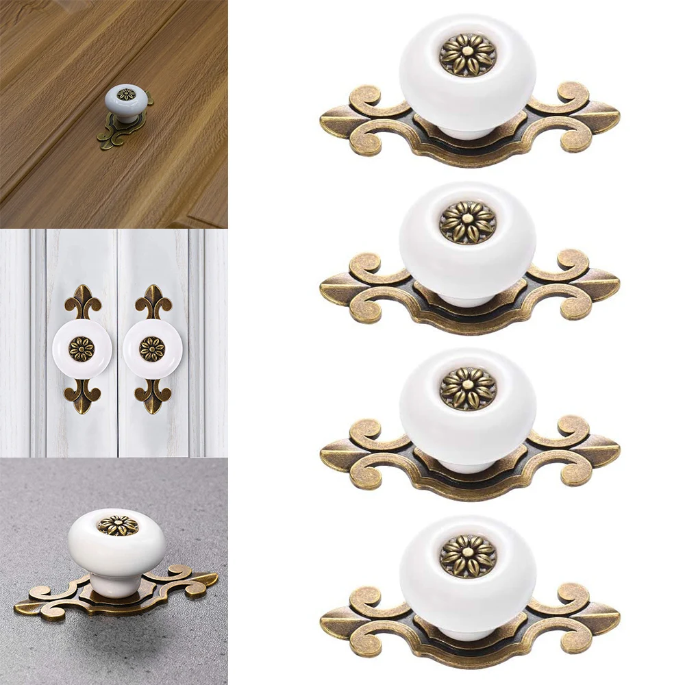 2 шт. ручки для ящиков металлический шкаф винтажные керамические шкафов комодов