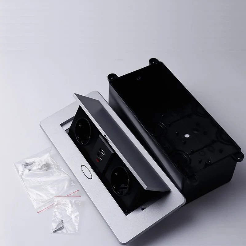 Новая настольная розетка KEKA стандарта ЕС выдвижная из алюминиевого сплава