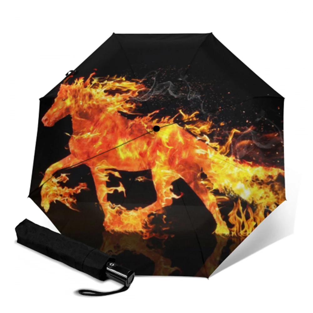 Автоматический зонт Pongee с 8 ребрами Роскошный складной защитой от УФ-лучей и