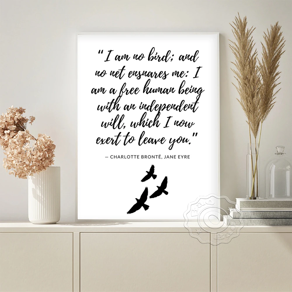 

Jane Eyre Quote Text Typography Poster Inspirational Sayings Canvas Painting Modern Minimalist Wall Stickers Bedroom Home Decor