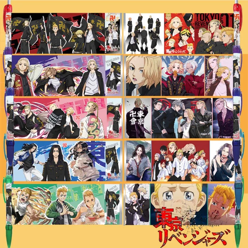 

Anime Tokyo Revengers Ballpoint Pen Sano Manjirou Mitsuya Takashi Matsuno Press Gel Pen Office School Supplies Stationery Gift