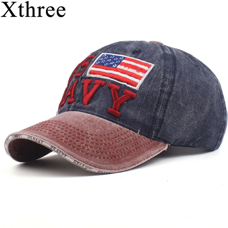 Xthree унисекс Модная хлопковая бейсболка snapback шляпа для мужчин и женщин Солнцезащитная шляпа bone gorras ny с вышивкой Весенняя Кепка - Цвет: na navy