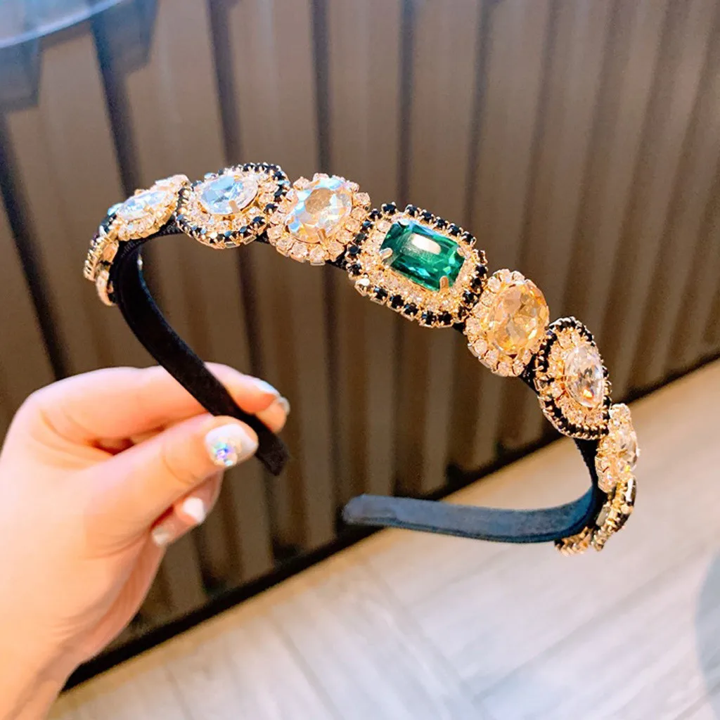 Декоративная повязка для волос с драгоценными камнями Женская на голову