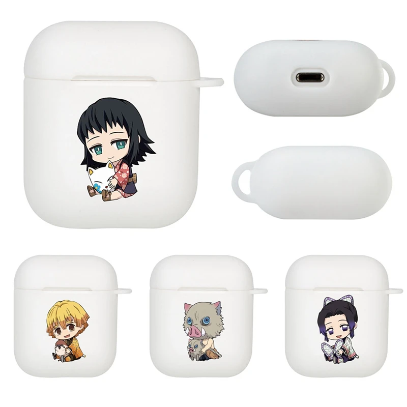 Demon Slayer: Kimetsu No Yaiba аниме шаблон для Apple Airpods чехол Bluetooth наушники Защитный чехол силиконовый чехол для наушников