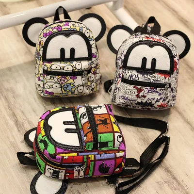 2018 новые сумки женский рюкзак с Микки Минни для девочек модные рюкзаки из