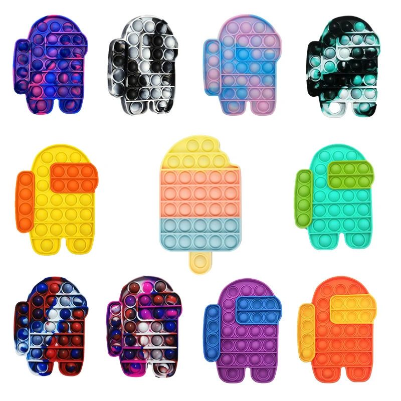 Непоседа игрушки пуш ап поп пузырь силиконовые круглой формы в форме сердца