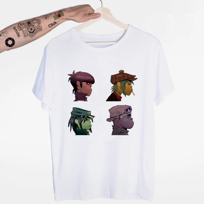 Футболка с круглым вырезом и короткими рукавами Gorillaz летняя повседневная модная