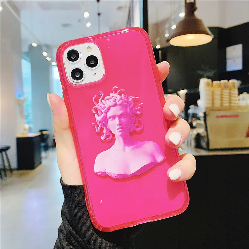 Модный флуоресцентный чехол для телефона с изображением статуи Давида Samsung A50 A70