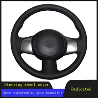 car steering wheel cover braid wearable genuine leather for nissan march 2010 2015 sunny 2011 2013 versa 2012 2014