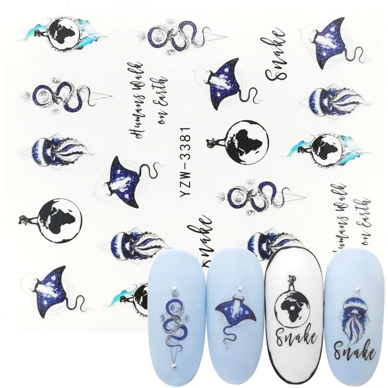

1 Sheet Nail Stickers Water Transfer Decal Devil Fish Sea Animal Designs Nail Art Tattoo Slider Manicure Decoration