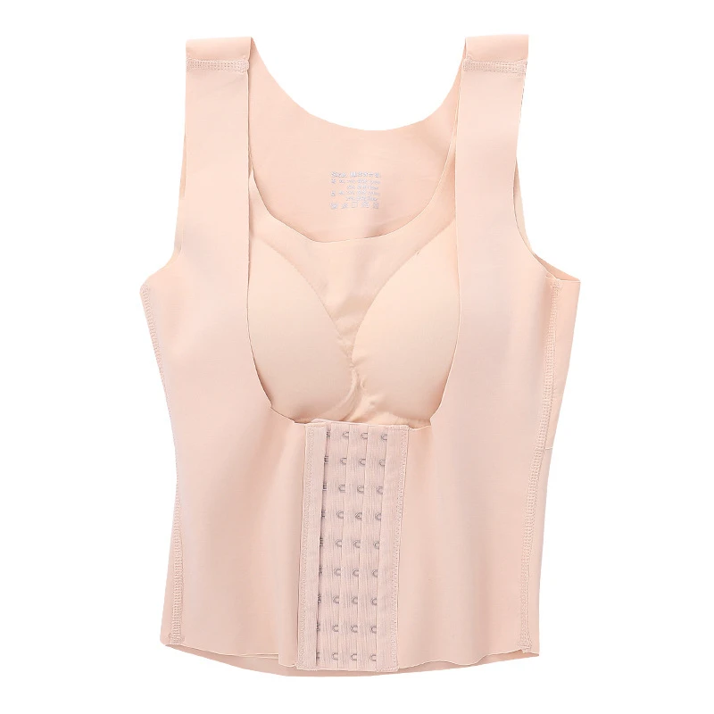 Корректор осанки майка из ледяного шелка без косточек с застежкой спереди нижнее