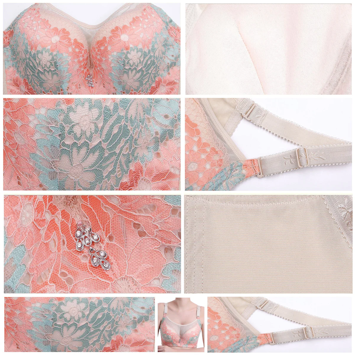 Женский бюстгальтер с чашками пуш-ап черный эффектом большие размеры 4/75-46/105 C D DD E