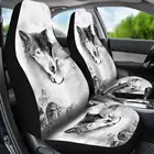 Чехлы на сиденья автомобиля, универсальные защитные чехлы с 3D принтом животных, волк, тигр, павлин, для большинства автомобилей, 2 шт.