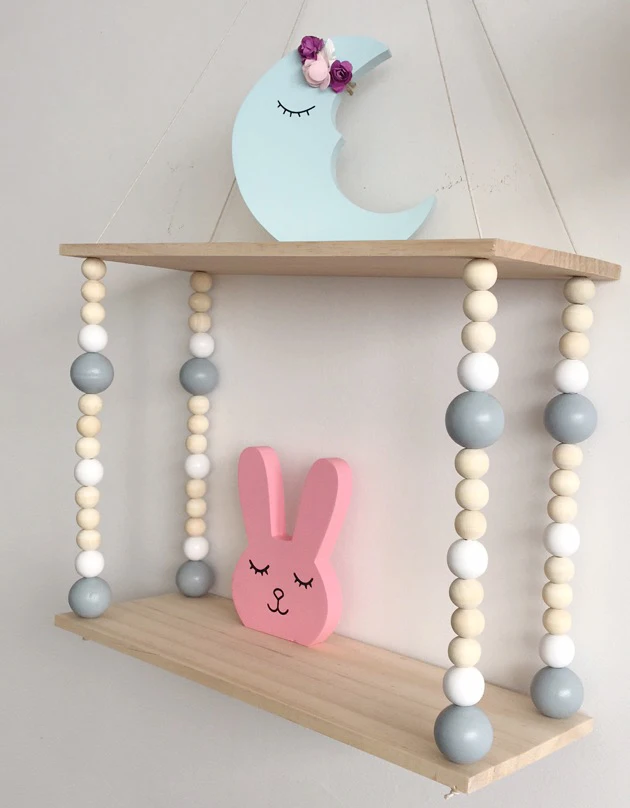 Украшение для детской комнаты деревянная полка деревянные крючки настенная