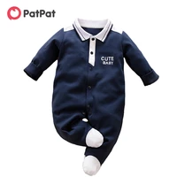 patpat 2021 new spring and autumn baby boy gentleman style polo collar long sleeve jumpsuit for baby boy babys clothing
