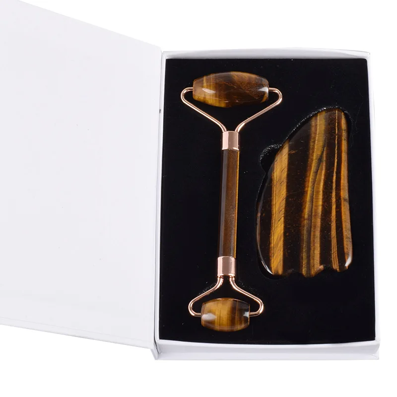 

Improve Facial Problems Tiger Stone Natural Stone Facial Beauty Massager Face Care Health Scroll wheel Gua Sha Nursing XA51E