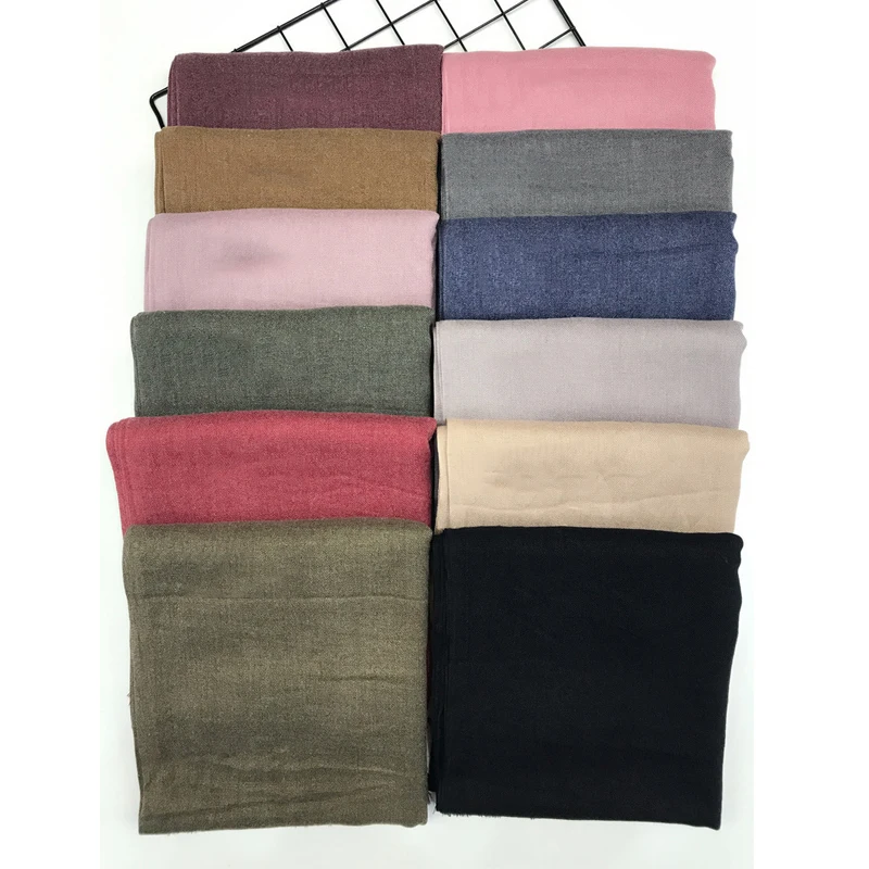

Cotton Scarf Plain Color Hijabs Solid Unisex Winter Accessories Turbans Wraps 180*90cm Headwrap