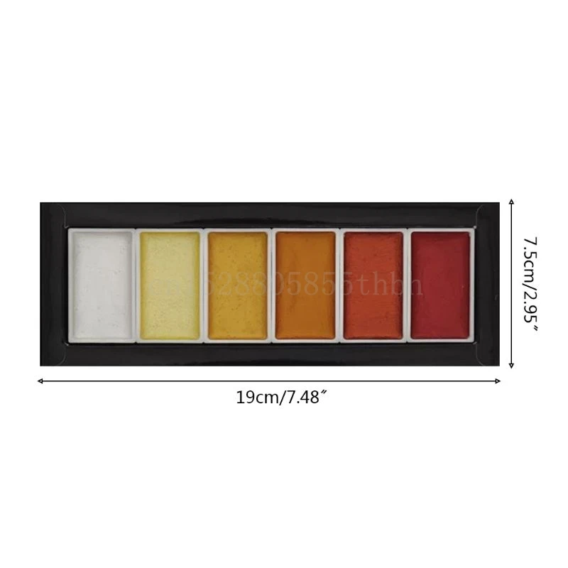 

6 Colors Cool Warm Metallic Watercolor Paint Set for Artist Drawing Glitter Water Color Pan Pigment Art Supplies