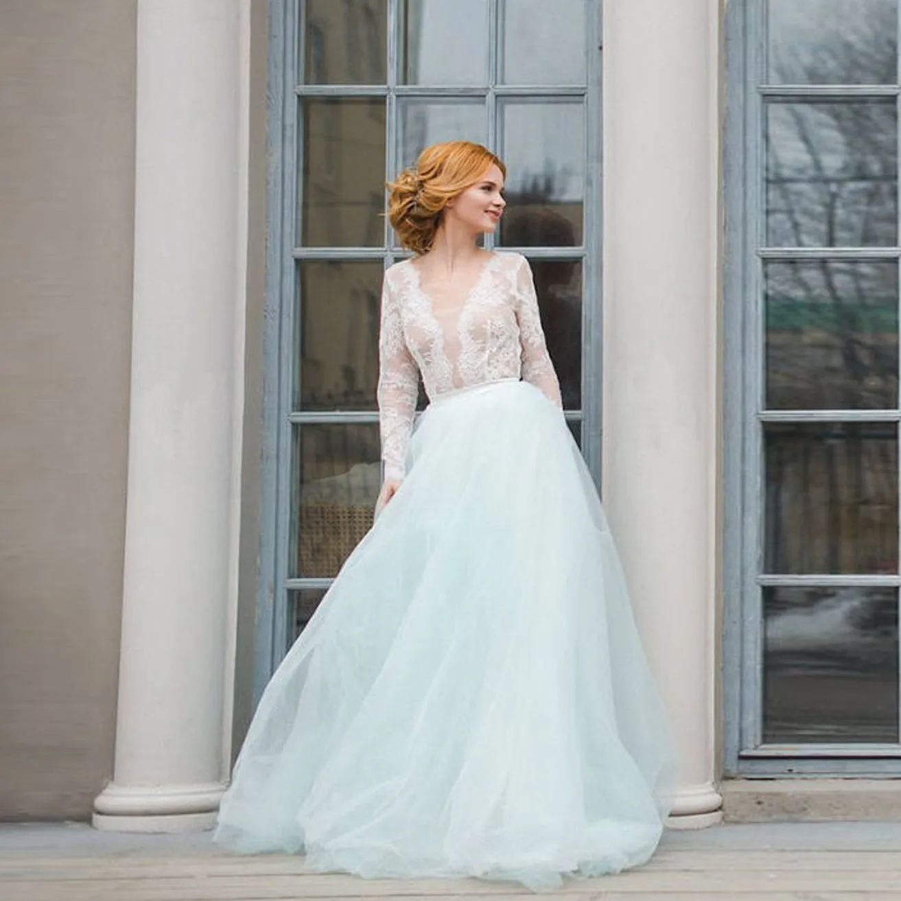 

Женская Повседневная юбка в пол, синее небо, трапециевидная юбка из тюля с эластичным поясом, элегантная юбка для дня рождения, фотография н...