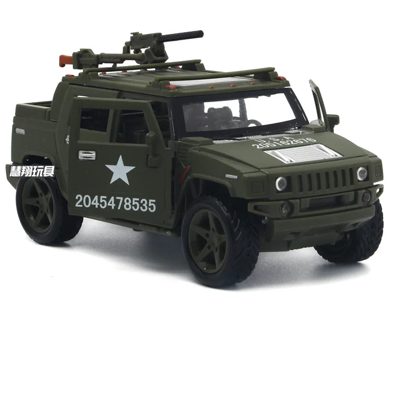 1:32 Высокая Имитация Hummer внедорожный военный сплав модельный светильник музыка