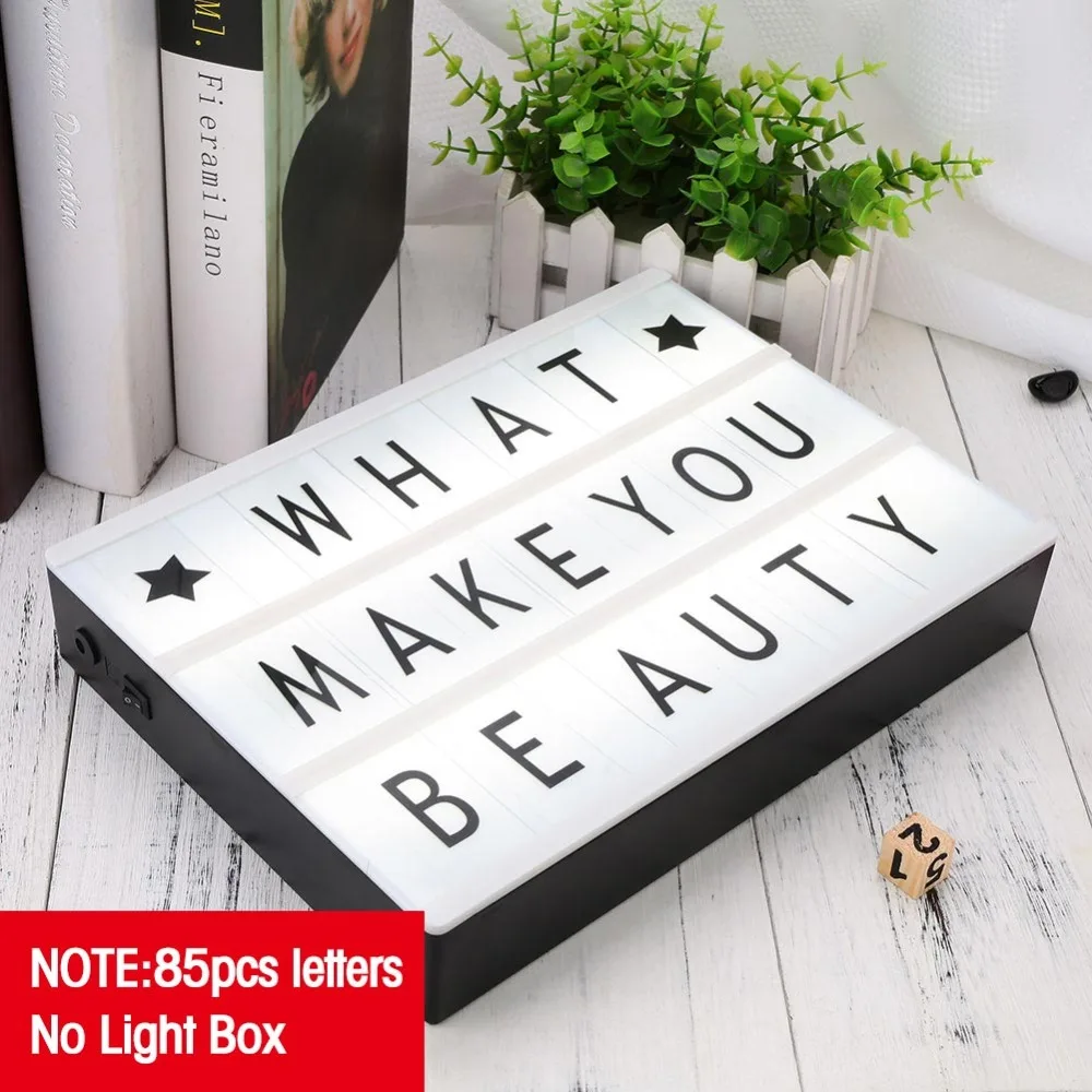 85PCS DIY КИНО красочные буквы& карты& знаки& цифры для светильник коробка ночника орнамент украшение праздника