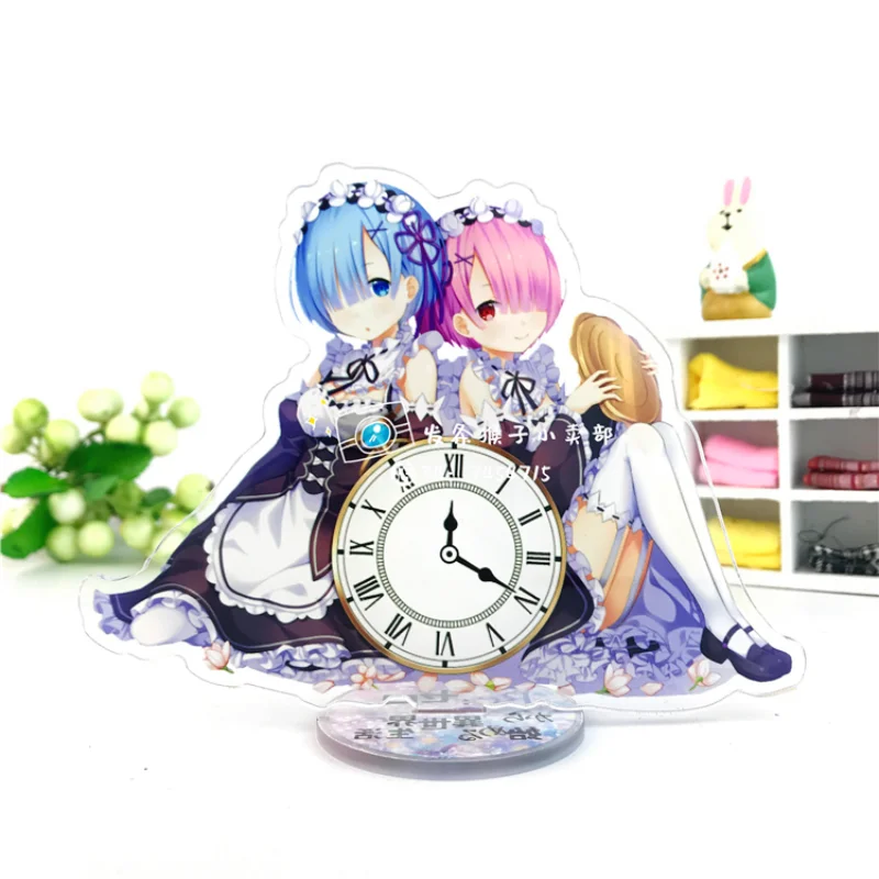 Japan Anime Re Zero kara Hajimeru Isekai Seikatsu Rem Ram Emilia Cosplay Acrylic Stand Figure Double Sided Desk Decor 15cm | Тематическая