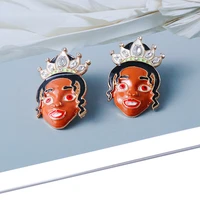 new cute black princess earrings cartoon rhinestone cartoon earrings %e2%80%8bcrystal christmas party earing for women jewelry gift