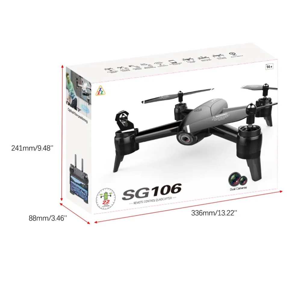 SG106 RC Дрон игрушка с 720/1080 P/4 k Dual 2,4G FPV WiFi широкоугольная камера с гравитационным зондированием Трансмиссия квадрокоптера в реальном времени Дрон